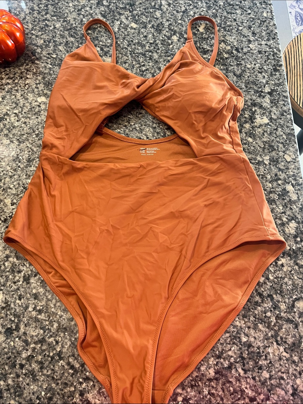 aerie Rust Orange One-Piece Swimsuit with Twist Front